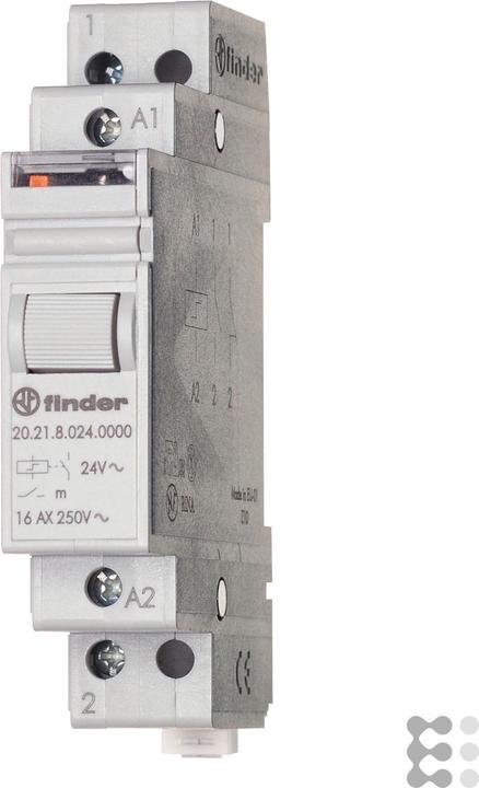 Actual product image Finder Impulse switch top hat rail 1 pc 20.21.8.012.4000 1 NO contact 12 V/AC 16 A 4000 VA