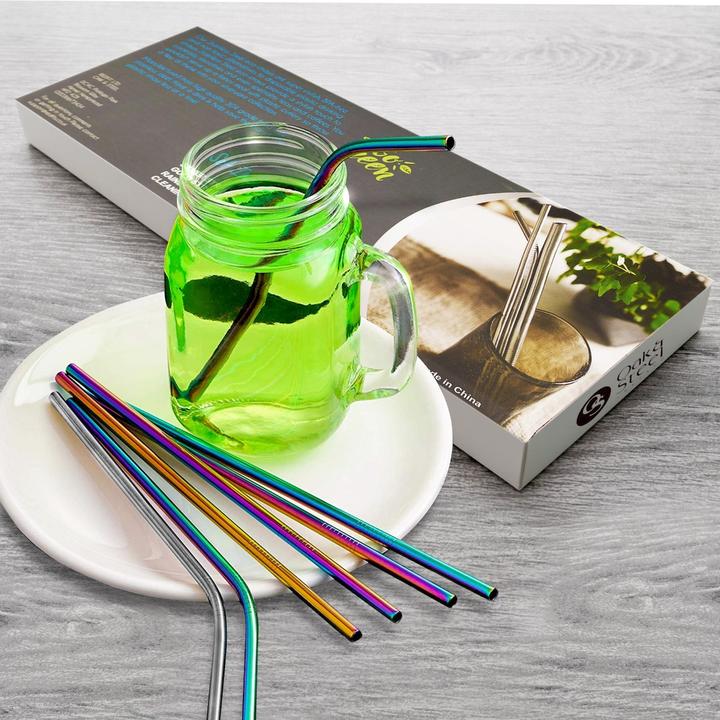 Actual product image Oak & Steel Straws stainless steel 30 pieces multicoloured (30 x)