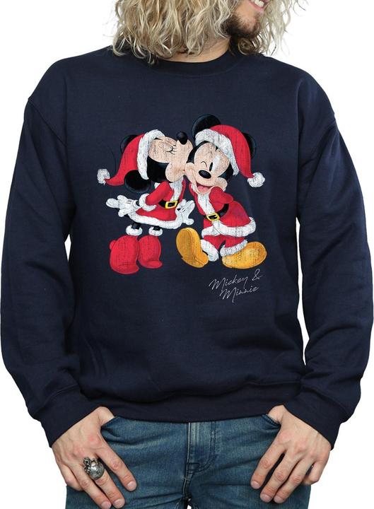 Actual product image Disney Mens Mickey And Minnie Christmas Kiss Sweatshirt (L)