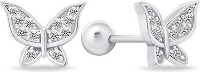 Brilio Silver - Beautiful silver earrings Butterfly EA632W
