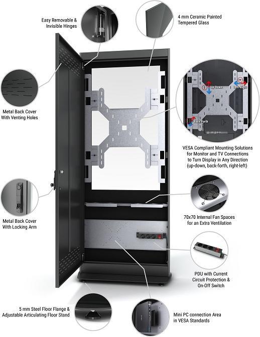 Actual product image DSS Indoor Stele Portrait, 32" screen, black