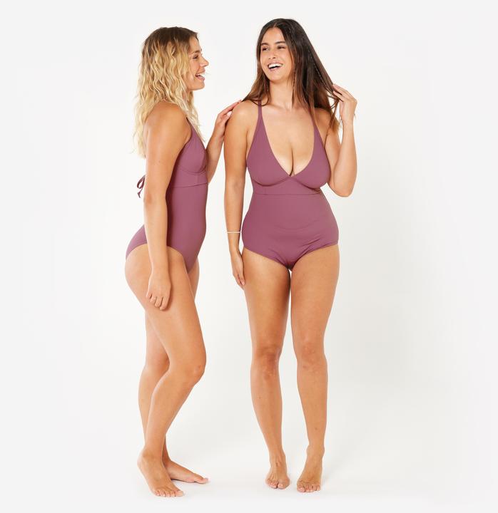 Image du produit Olaian Maillot de bain 1 pièce texturé surf Femme - Bea violet rosewood (40, 42)