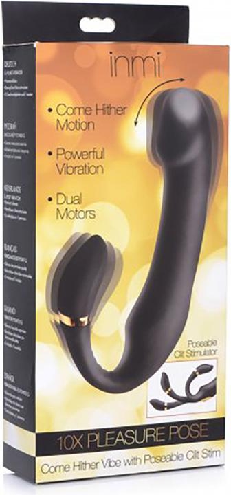 Shots 10X Pleasure Silicone Vibrator with Clit Stimulator