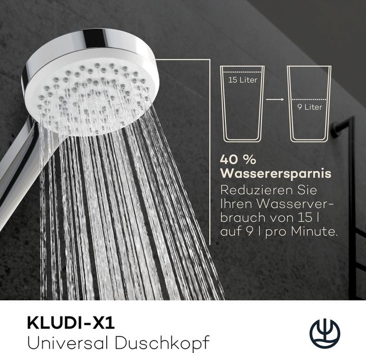 Image du produit Kludi X1 Tête de douche (1 Types de jets, 15 l/min)