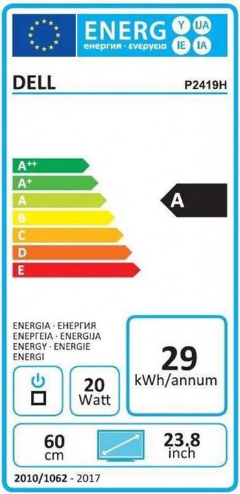 Energie-Label Dell P2419H (1920 x 1080 Pixel, 24")