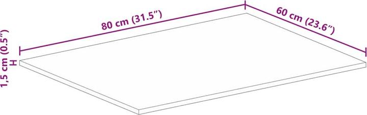 Produktbild VidaXL Tischplatte Massivholz Holzplatte Esstisch Couchtisch 80x60x1,5cm Altholz