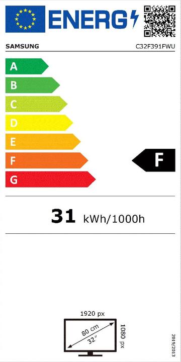 Energie-Label Samsung C32f391 (1920 x 1080 Pixel, 32")
