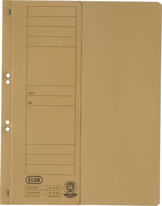 Image du produit Elba Farde à oeillets en carton, jaune, reliure officielle demi-couverture avant, emballée par 50 pièces (A4, 1 x)