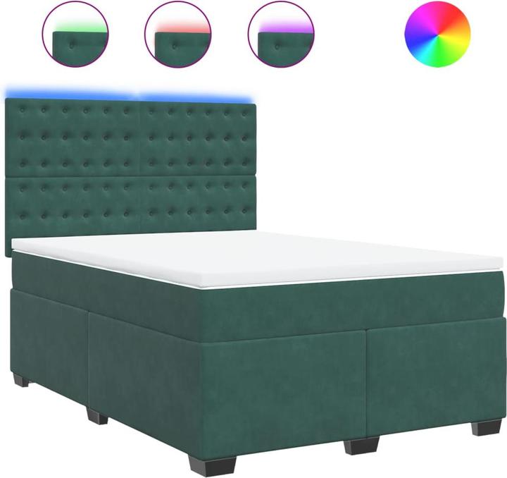 Immagine prodotto VidaXL Letto a molle Letto imbottito con materasso verde scuro 140x200cm in velluto (140 x 200 cm, 140 x 200 cm)