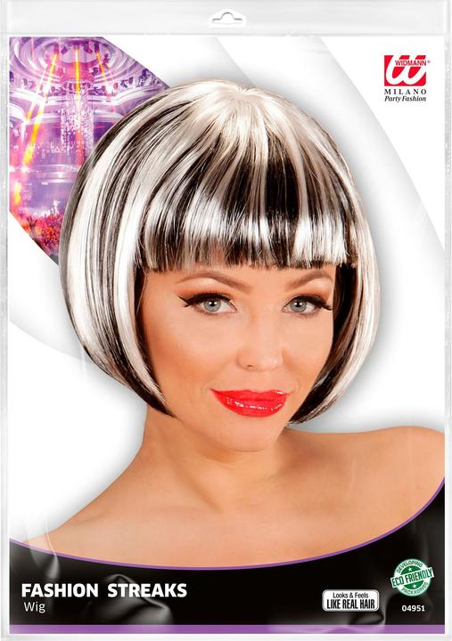 Image du produit Widmann FASHION STREAKS PERÜCKE SCHWARZ-WEIss in Polybag