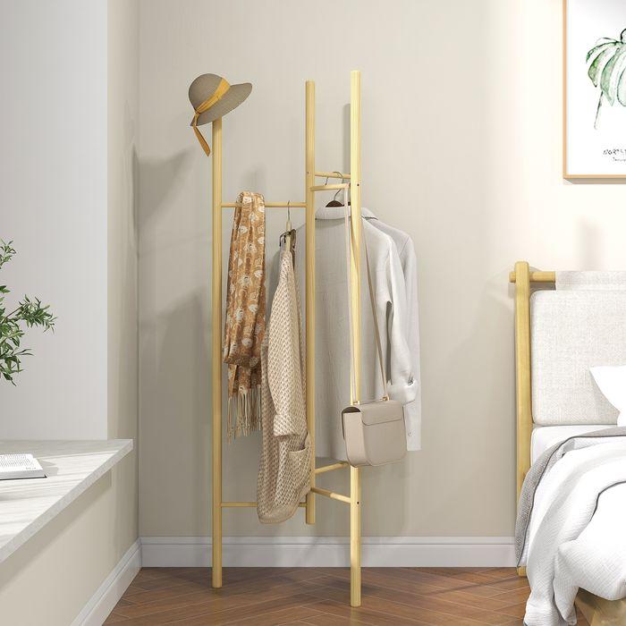 Produktbild Swisshandel24 Kleiderständer, platzsparend, 5 kg Belastung, 62x52,5x160cm, Natur