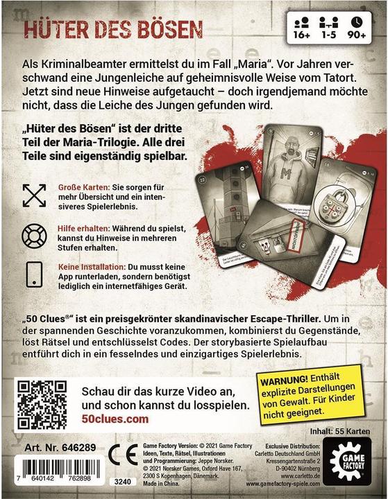 Produktbild Game Factory Clues Hüter des Bösen (Deutsch)