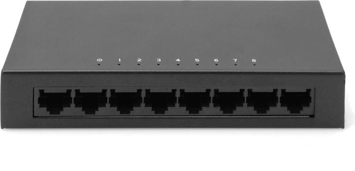 Actual product image Digitus 8-Port Switch, 10/100 Mbps Fast Ethernet, Unmanaged, Metall Housing (8 Ports)