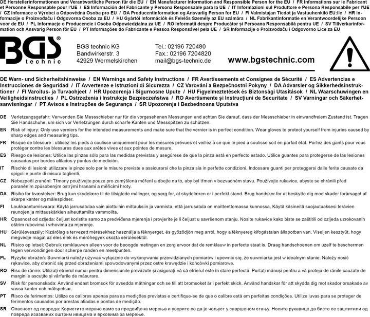 Image du produit BGS Jauge de profondeur de bande de roulement et d’épaisseur des plaquettes de frein