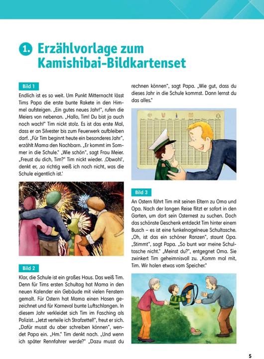 Actual product image Grundschule Anfangsunterricht. Unterrichtsmaterial zum Kamishibai-Bildkartenset: Die Schule ist (German, Katharina Ruckhaber, 2023)
