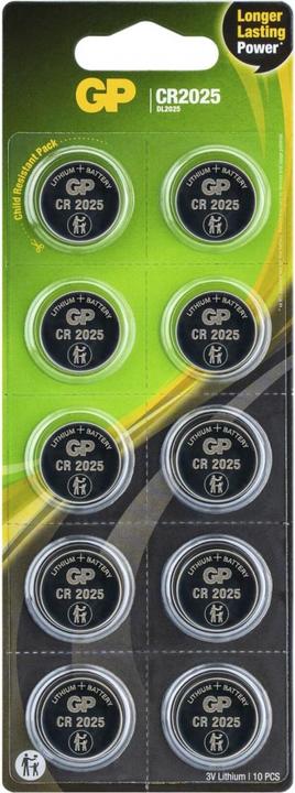 Image du produit GP Batteries Pile bouton lithium CR2025, 10 pièces (10 pcs, CR2025, 160 mAh)