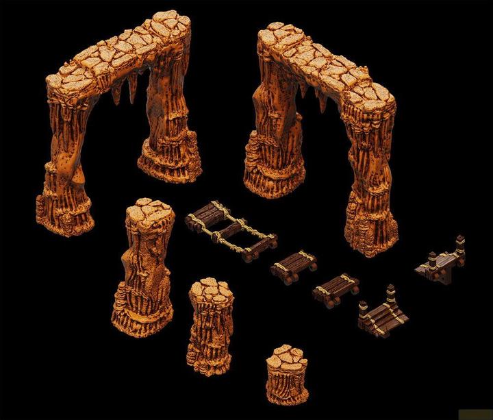 Actual product image Wizkids WarLock Tiles Accessory : Dripstone Bridges