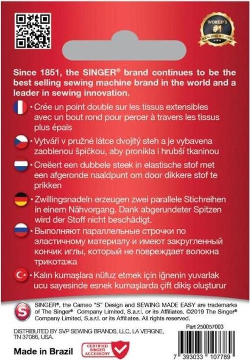 Produktbild Singer TWIN Stretchnadel, 2.5mm, 80/12