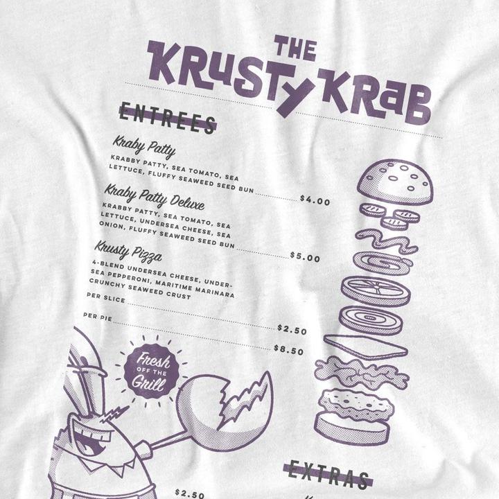 Produktbild Spongebob Squarepants Krusty Krab Menu TShirt (XL)