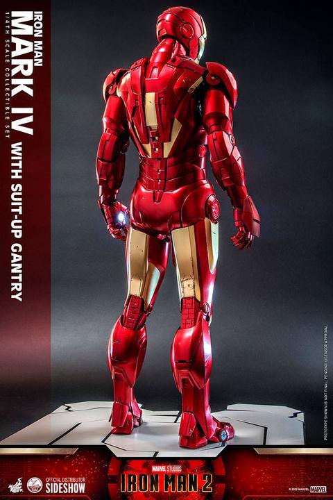 Image du produit Hot Toys Iron Man 2 figurine 1/4 Iron Man Mark IV with Suit-Up Gantry 49 cm