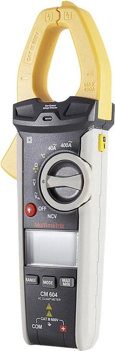 Image du produit Multimetrix Pince ampèremétrique CM 604 numérique avec étui CAT III 600V Affichage (Counts) : 4000 (CAT III 600V)