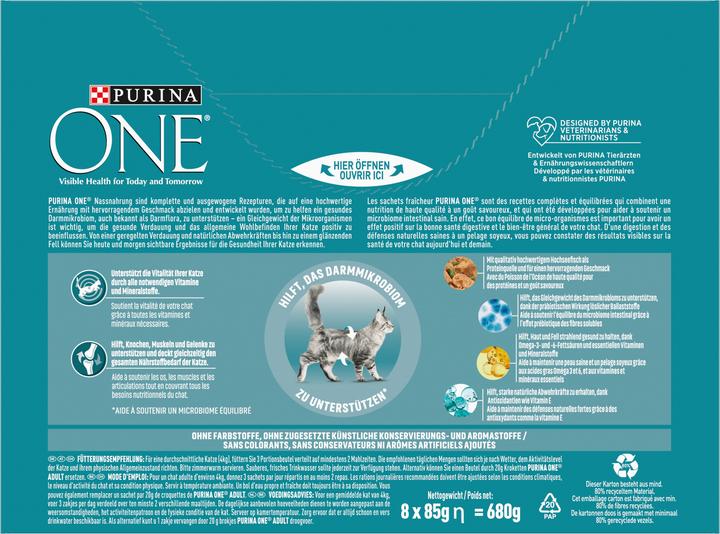 Immagine prodotto Purina ONE Pesce dell'oceano (Adulto, 8 pz., 85 g)