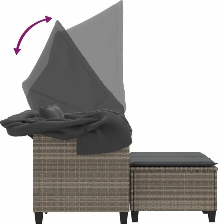 Produktbild VidaXL Gartensofa 2-Sitzer mit Dach und Hockern