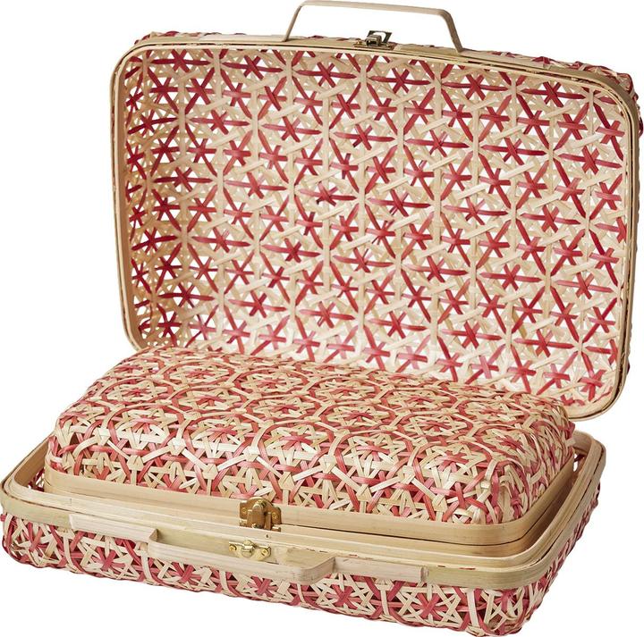 Actual product image Vertbaudet Set of 2 children's room storage cases made of bamboo, two-coloured