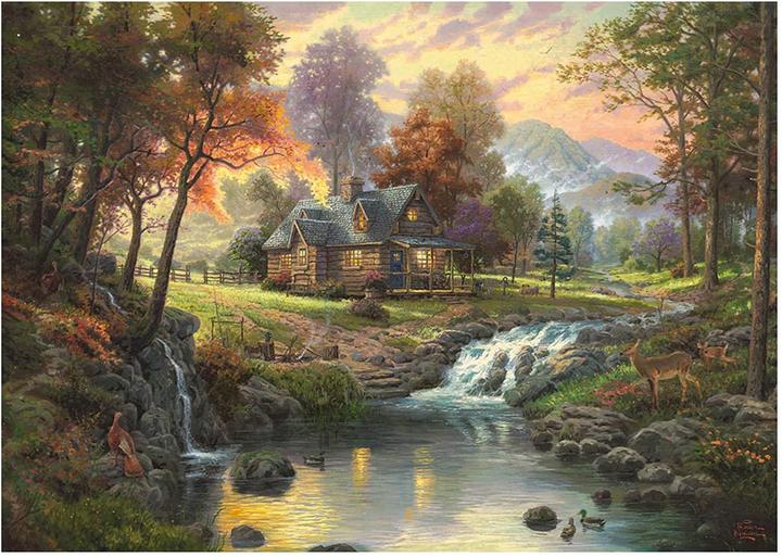 Actual product image Schmidt Spiele Holzhaus am Bach (1000 pieces)