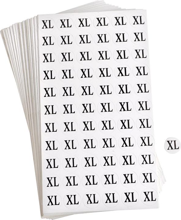 Produktbild VBS XXL Konfektionsgrösse-Aufkleber, 3960 Stück