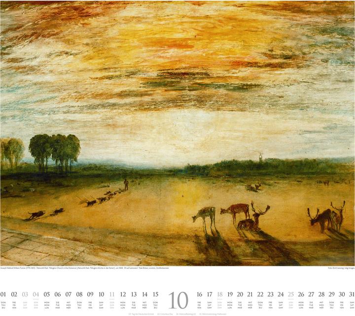 Produktbild William Turner Kalender 2026 (54 x 48 cm, Harter Einband, Französisch, Deutsch, Englisch)