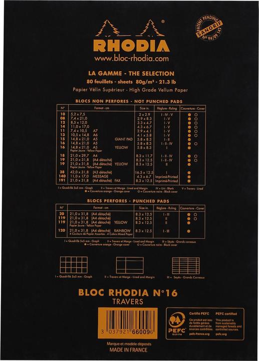 Produktbild Rhodia Notizblock N°16 (A5, Liniert)