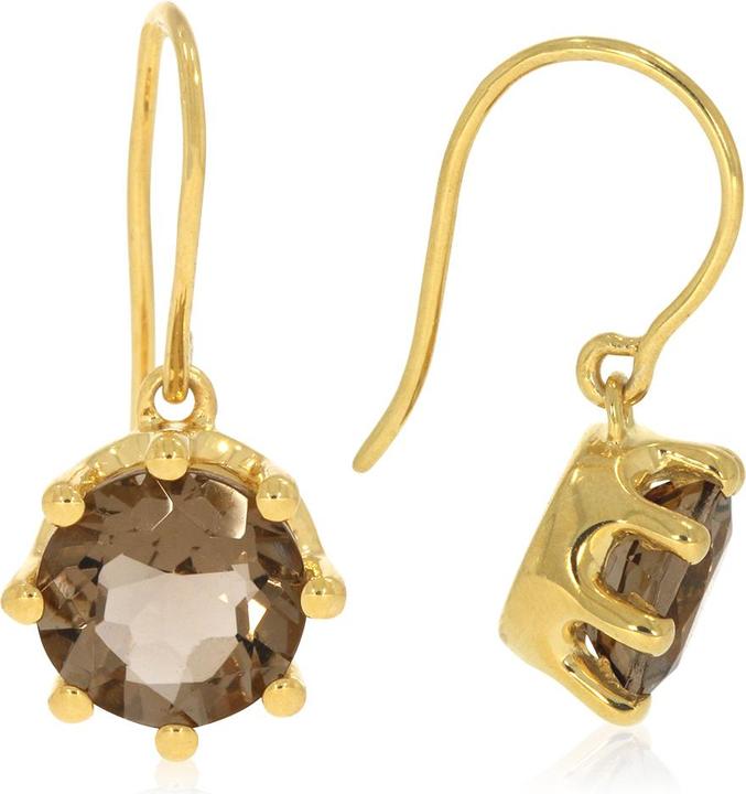 Image du produit Xen Boucles d'oreilles avec quartz fumé HT env. 3,78 ct. plaqué or (Argent sterling 925)