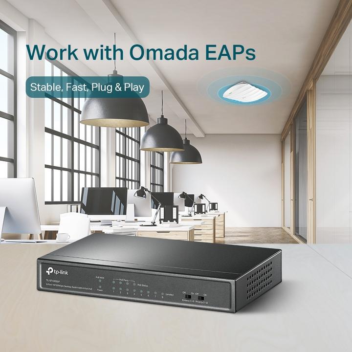 Produktbild TP-Link Switch 8x GE TL-SF1008LP davon 4PoE+ (8 Ports)