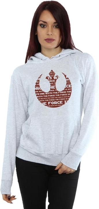 Actual product image Star Wars Womens/Ladies Rogue One I'm One With The Force Alliance Emblem Red Hoodie (XS)