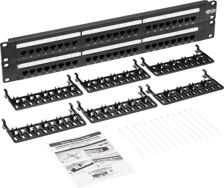 Produktbild Eaton 48-Port 2U Rack-Mount Cat6/Cat5 110 Patch Panel 568B RJ45 Ethernet TAA