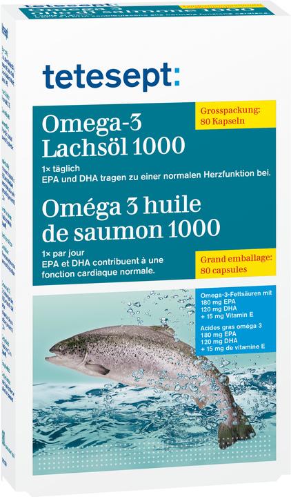 Produktbild Tetesept Omega-3 (80 Stück, Kapseln, 155 g)