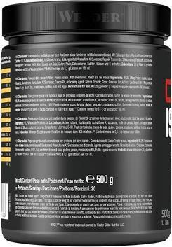 Nutritional values and ingredients Weider Clear Isolate (Peach Ice Tea, 1 pcs., 500 g)