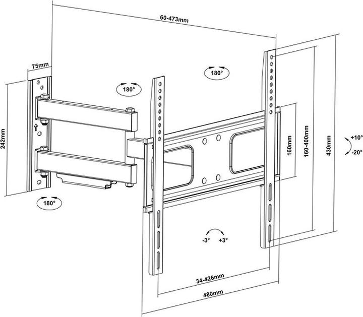 Immagine prodotto Maclean MC-647 Supporto TV (55 pollici) (Muro, 55", 50 kg)