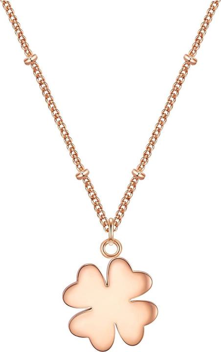 Immagine prodotto Eastside Catena da donna a quadrifoglio in acciaio inox oro rosa 40,0 cm di base + 5,0 cm di estensione - (Acciaio inossidabile, 40 - 45 cm)