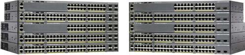 Actual product image Cisco Switch/Cat 2960-X 48GigE 740W 4x1G SFP (52 Ports)