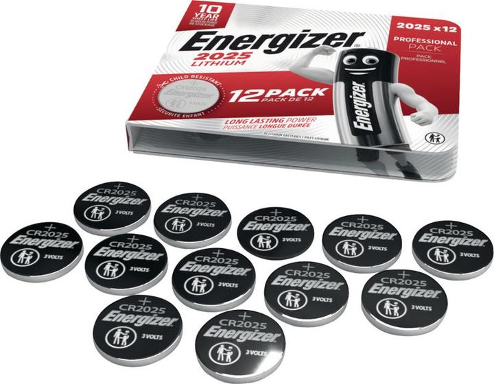 Produktbild Energizer Knopfzelle Lithium CR 2025 (12 Stk., CR2025, 163 mAh)