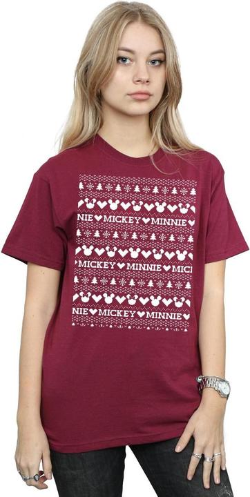 Image du produit Disney - T-shirt MICKEY AND MINNIE CHRISTMAS FAIR ISLE - Femme (XL)