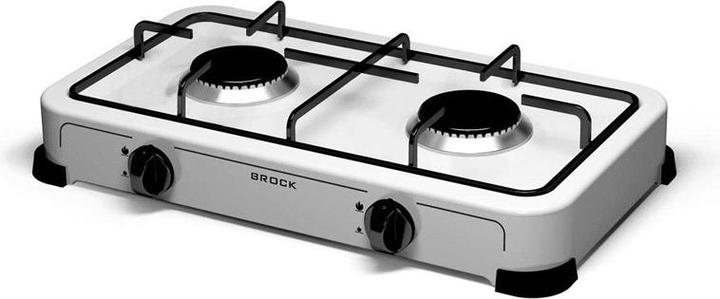 Image du produit Brock Electronics BROCK GS 002 W Cuisinière à gaz double brûleur G30 G31 Blanc
