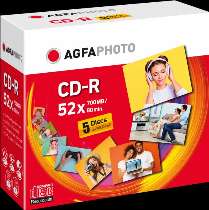 Image du produit AGFAPHOTO 1x5 CD-R / 700MB 52x Speed Jewel Case (5 x)