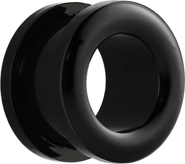 Star Piercing Flesh Tunnel mit schwarzem Rand (ohne Messing, Acryl)