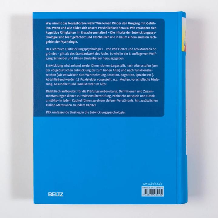 Actual product image Entwicklungspsychologie (German, Wolfgang cutter, Ulman Lindenberger, 2018)