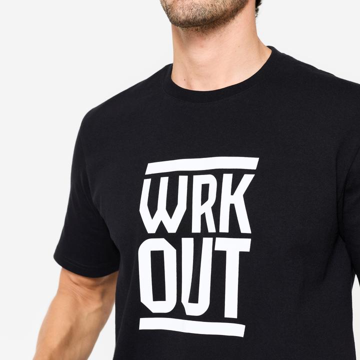 Image du produit Domyos T-shirt de fitness regular en coton homme, noir ultra (XXL)