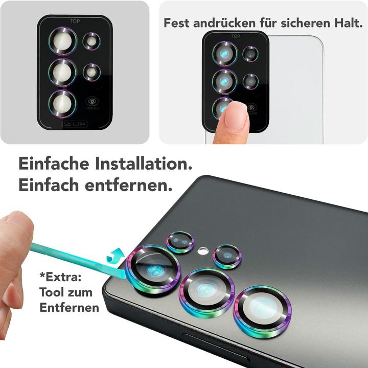 Actual product image Nalia Focus.Pro CLX - Kameraschutz Linsenglas Reflexionsfrei - Camera Lens Protector (1 Piece, Samsung Galaxy S25 Ultra)