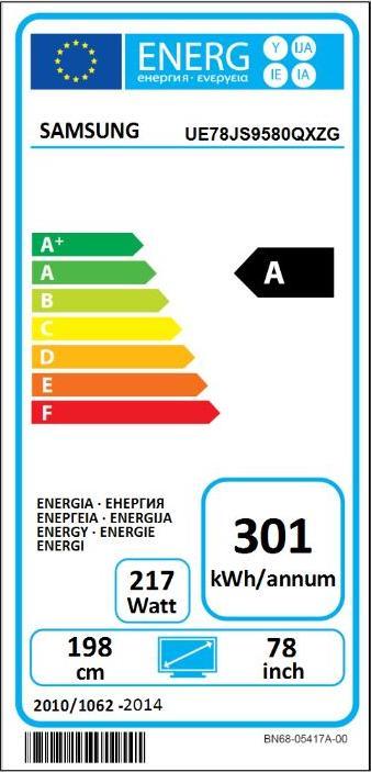 Energie-Label Samsung Ue78js9580 (78", 4K)